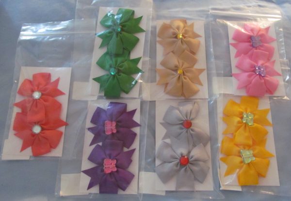 Hair Clips - Bow with Gem 2pk - Image 3
